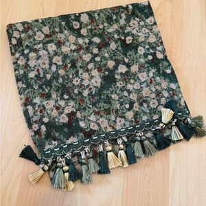 Floral Tapestry Table Runner with Tassels